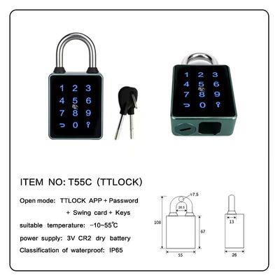 Bluetooth PadLock กับจอสัมผัส สําหรับประตู Courtycard ประตูรั้ว ประตู Extrance ประตู