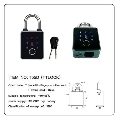 กันสภาพอากาศ Smart Keyless Touchscreen โบลูทูธ กันน้ํา Padlock สําหรับประตูกลางแจ้ง
