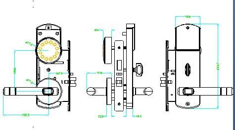 INTERTEK ทองเหลืองผสมซิงก์ ล็อคประตูอิเล็กทรอนิกส์ พร้อมบัตร / กุญแจเปิดทาง