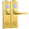 การ์ดล็อคประตูอิเล็กทรอนิกส์สกัดซิงค์โมเดิร์น / เปิดกุญแจด้วย PVD Gold Finishing