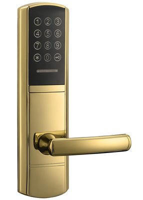 PVD ทอง ล็อคประตูอิเล็กทรอนิกส์ เปิดด้วยรหัสผ่านหรือการ์ด Emid