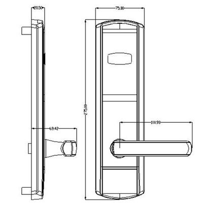PVD ทอง ล็อคประตูอิเล็กทรอนิกส์ เปิดด้วยรหัสผ่านหรือการ์ด Emid