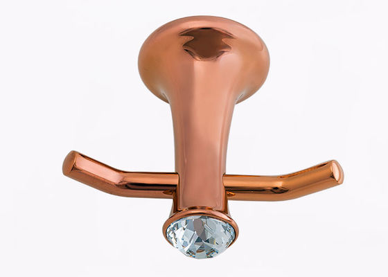 สังกะสีซินกและคริสตัล อุปกรณ์เสริมห้องน้ํา Robe Hook โมเดิร์นดีไซน์ Plat Rose Gold