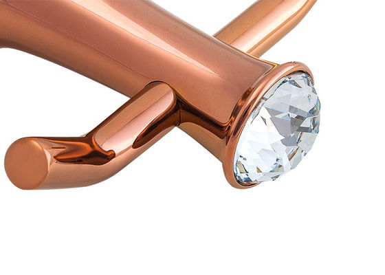 สังกะสีซินกและคริสตัล อุปกรณ์เสริมห้องน้ํา Robe Hook โมเดิร์นดีไซน์ Plat Rose Gold