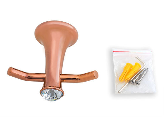 สังกะสีซินกและคริสตัล อุปกรณ์เสริมห้องน้ํา Robe Hook โมเดิร์นดีไซน์ Plat Rose Gold