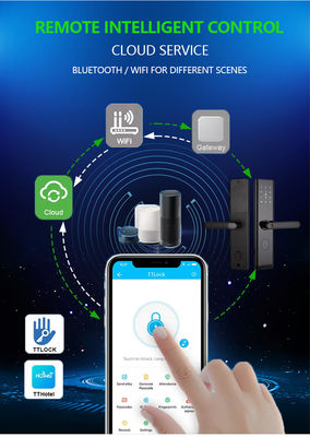 Wifi TTLOCK Smart Door Lock Biometric Fingerprint Door Handle ล็อคไม่มีกุญแจดิจิตอล