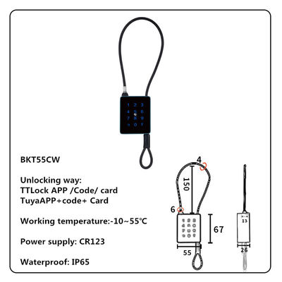 โบลูทูธ Wi-Fi Smart Padlock Outdoor ด้วยสายเหล็กไร้ขัดสําหรับ Courtycard